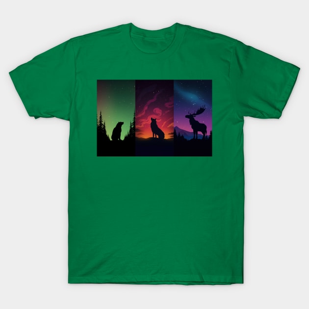 Forest Animals Looking at the Stars 2 T-Shirt by wumples